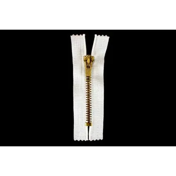 Zip zip riflový 8cm mosaz No6 auto 6 178008 - Bílá, 8cm