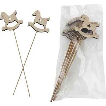 Vánoční dekorace Koník zápich, 8 ks D6678