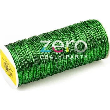 Stuha Šňůrka lurexová s drátkem 30 m - zelená