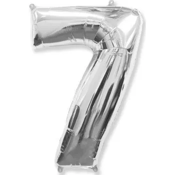 Balónek Fóliový balónek číslice 7, stříbrná, 82 cm (zn. FlexMetal)