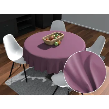 ubrus Velký kulatý bavlněný saténový ubrus ST-015 Fialová lila Ø 150 cm