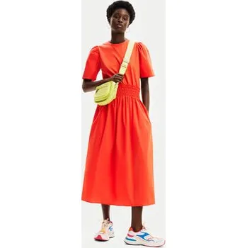 Dámské oblečení Desigual Letní šaty Omaha 24SWVW67 Oranžová Loose Fit XL