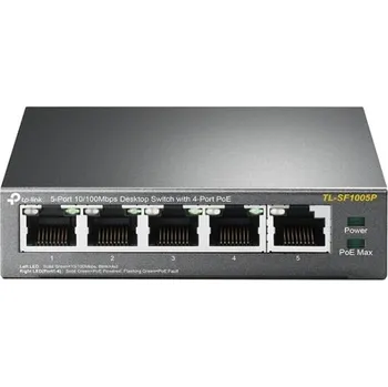 Stavebniny TP-Link switch TL-SF1005P (5x100Mb/s, 4xPoE+, 67W, fanless) TL-SF1005P