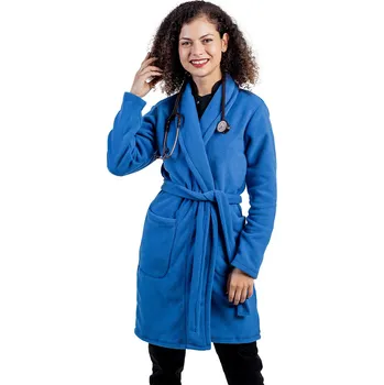 Zdravotnický oděv Modrý fleecový župan s kapsami - unisex | drinuniforma.cz