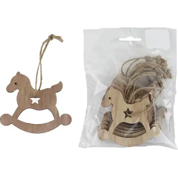 Vánoční dekorace Koník k zavěšení, 10 ks D6656