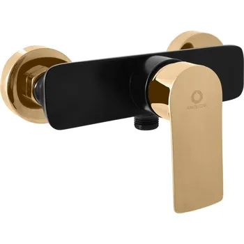 Vodovodní baterie Vltava Vodovodní baterie sprchová, bez příslušenství, černá matná/zlato VT581.5CMATZ
