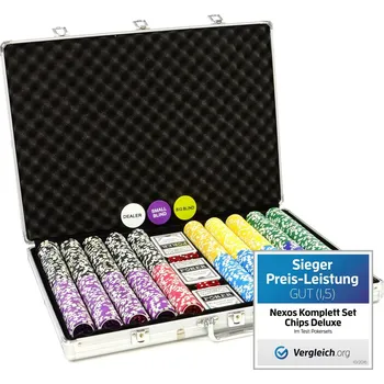 Pokerové sada Pokerový kufr 1000 ks žetonů ULTIMATE, hodnoty 5 - 1000