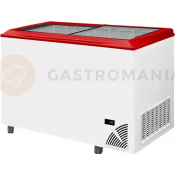 Pultová mraznička s posuvným rovným víkem a digitálním termostatem s teploměrem | BYFAL, ARO 501/2 Red Edge