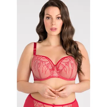 Podprsenka Červená měkká podprsenka s krajkou Gorsenia Crazy Heart K 828 Crazy Heart Velikost: 65H