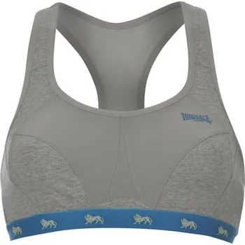 Podprsenka dámská sportovní podprsenka LONSDALE - GREYMARL/TEAL - 34C (75C) (Lonsdale Crop Top Ladies)