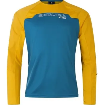 cyklistický dres Dres ENDURA MT500 Burner L/S Jersey E3212SB - Blue steel, pánský Velikost: L, Varianta: blue steel