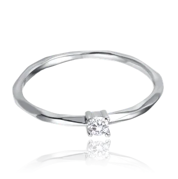 Prsten 1465 MINET Snubní stříbrný prsten s bílým zirkonem Velikost: 49, Váha: 0,95