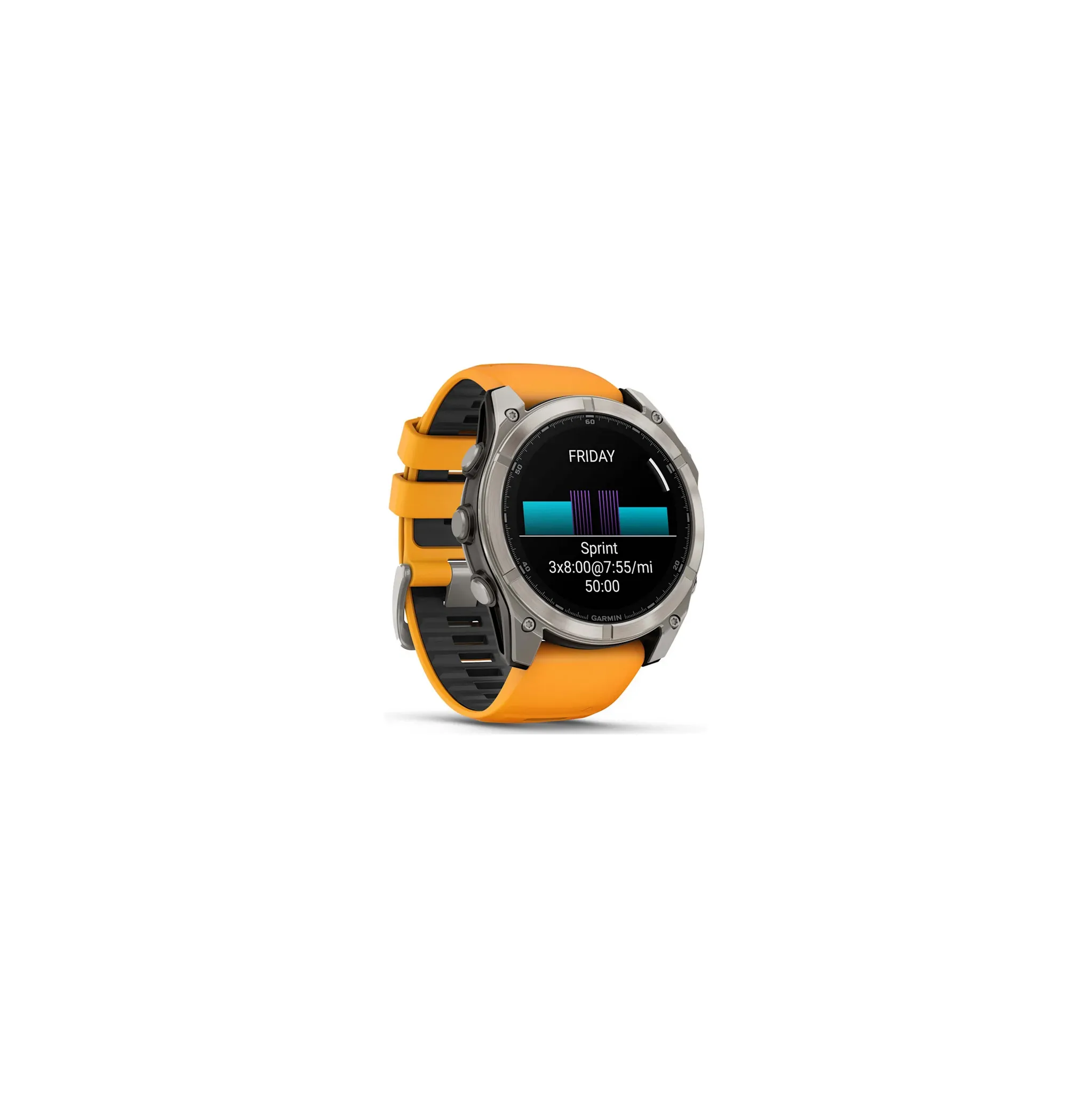 Fotografie 2 - Chytré hodinky Garmin fēnix 8 51 mm Sapphire Titanium Spark Orange/Graphite Silicone Band