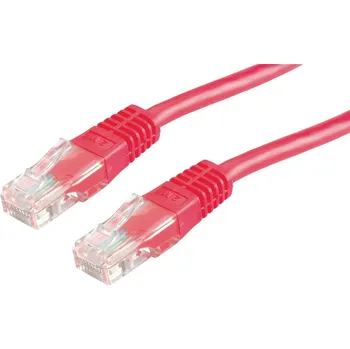 Datový kabel Value 21.99.1581 RJ45 síťové kabely, propojovací kabely CAT 6 U/UTP 10.00 m červená (jasná) nestíněný 1 ks