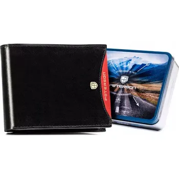 Peněženka Peterson Pánská peněženka v dárkové krabici - PTN 304.01 2-1-1 BLACK-RED RFID