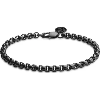 Náramek Essentials | 5mm kostičkovaný řetízkový náramek se zaoblenými články v&nbsp;černé barvě gunmetal - Lucleon