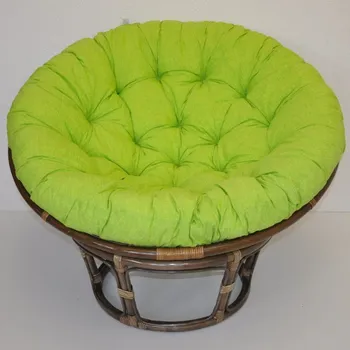 Papasan Ratanový papasan 110 cm hnědý polstr světle zelený melír