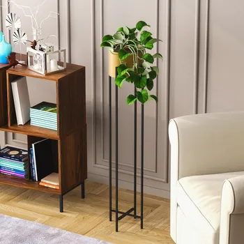 Stojan na květiny ASIR Stojan na květináč GED-024 na nožičkách, černý a zlatý