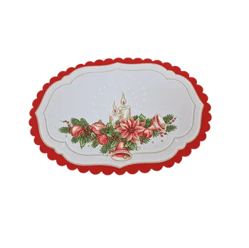 Chňapka Vánoční oválné prostírání 32x48cm ČERVENÉ 2