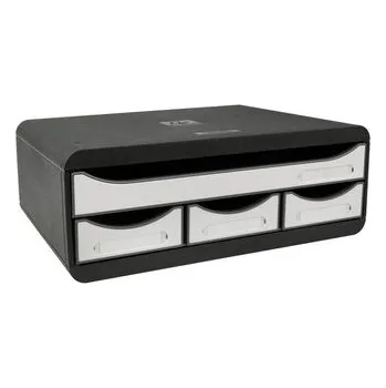 Zásuvkový kontejner Exacompta Zásuvkový box 4 zásuvky nízké - černo-bílý