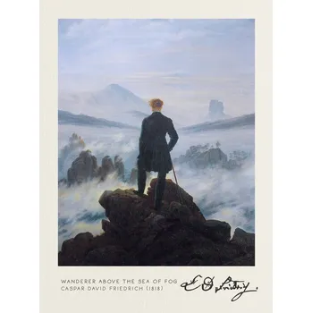 Plakát Plakát, Obraz - Poutník nad mořskou mlhou