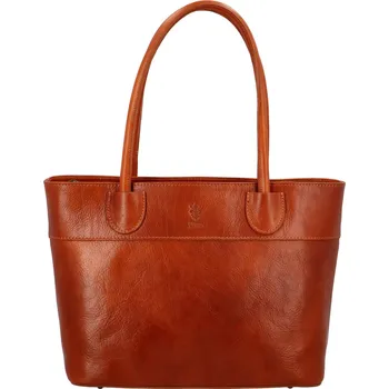 Kabelka Luxusní dámská kožená kabelka Erok, koňaková