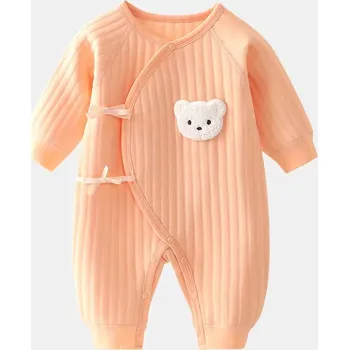 Kojenecký overal pro miminka medvídek (mix barev) Barva: oranžová 3D medvídek, Velikost: 6 měsíců