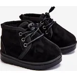 Dívčí šněrovací Sněhové Boty S Kožešinou Hunter Barva: Černá, Velikost: 24