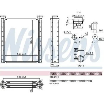Výměník tepla Výměník tepla, vnitřní vytápění NISSENS 707280