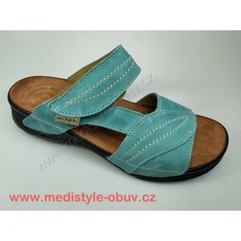 Dámská zdravotní obuv MEDISTYLE HEDA 4H-T17/1 pantofel modro-zelený, --- - 38