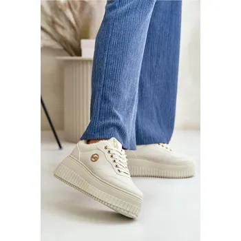 Dámské tenisky Tenisky Sportovní Boty Dámské Zateplené Na Masivní Podešvi Ardiela Barva: Béžová, Velikost: 38