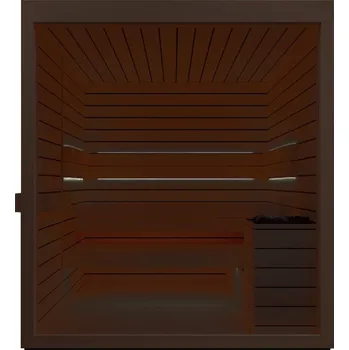 Sauna Finská sauna Auroom LUMINA 200x200 dark thermowood olše