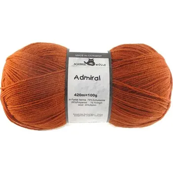 Příze Schoppel Wolle Admiral 0803 Henna (Ponožková příze Admiral 0803 Henna)