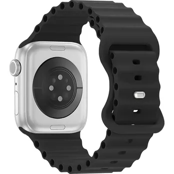 Příslušenství k chytrým hodinkám Vroubkovaný řemínek pro Apple Watch 42/44/45/46/49mm Barevná varianta: Černý