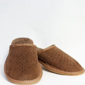 Pánské pantofle Pánské kožené papuče Model 4A, VELIKOST 44