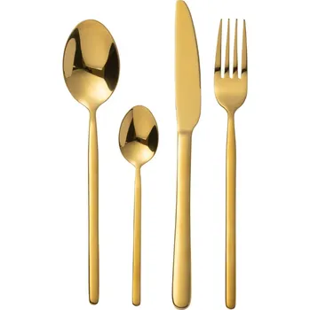 Příbor Sada zlatých kovových příborů J-line Zollia, 24 ks