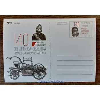 Sběratelství CHORVATSKO dopisnice, 140 výr. hasiči, r. 2016