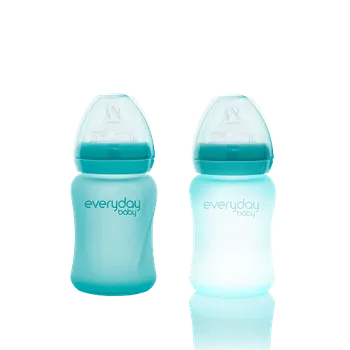 Everyday Baby skleněná láhev s termo senzorem 150 ml, Turquoise