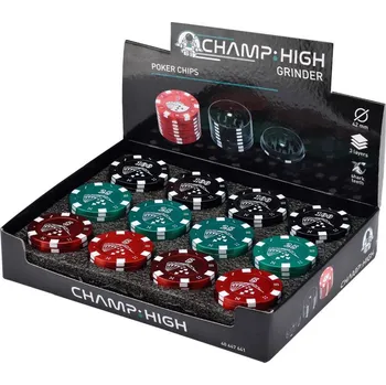 Champ High Poker Grinder, třídílná kovová drtička, 42mm