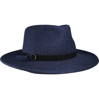 Klobouk Mayser Dámský modrý nemačkavý fedora klobouk - Leo Velikost: 55 cm (S)