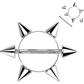 Piercing Šperky4U Piercing do bradavky s hroty - BR01015