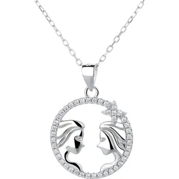 Přívěsek Majya Stříbrný přívěsek s řetízkem se zirkony BLÍŽENCI Ag/; ≤3,42 g 11088