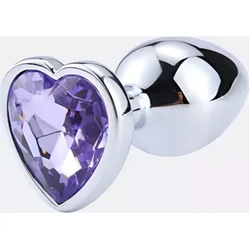 Anální kolík Kovový anální kolík s drahokamem L, šířka: 4,3 cm - Mix barev