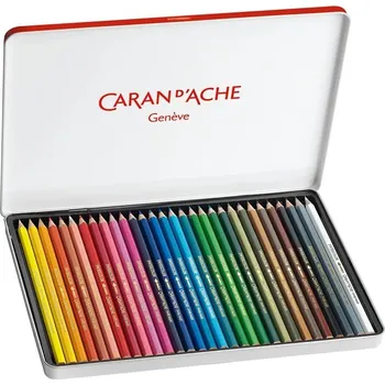 Pastelka CARAN D'ACHE Akvarelové pastelky Swisscolor CARAN D'ACHE, 30ks v kovové krabičce