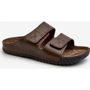 Pánské mokasíny Pohodlné pánské sandály s suchým zipem Inblu FM00001U Barva: Béžová, Velikost: 40