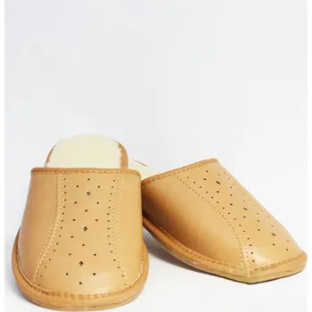 Pánské pantofle Pánské kožené papuče Model 14A, VELIKOST 43