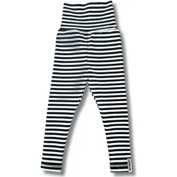 Dívčí legíny Crawler Organická bavlna žebro legíny dlouhé vysoký pas dětské Proužek Velikost: 56-62/68 (0-6 měsíců)