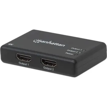 USB hub MANHATTAN Splitter HDMI 2 porty, 4K@30Hz, černá