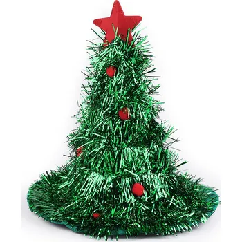 Vánoční dekorace Klobouk vánoční stromeček, barva zelená