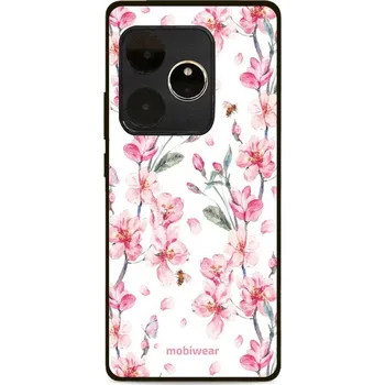 Pouzdro na mobilní telefon Lesklý kryt Mobiwear Glossy - Realme GT 6 5G - G033G - Růžové květy (Prémiové lesklé pouzdro, obal, kryt Mobiwear Glossy na mobil Realme GT 6 5G - G033G - Růžové květy, materiál Plast + TPU silikon - krytí po všech stranách, neošoupatelný potisk, tenké)